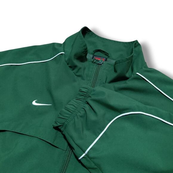 Vintage Nike Zip Up Windbreaker Jacket Boys Size XL (18-20) Green Front Pockets - Picture 1 of 8